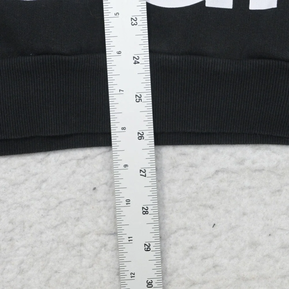 Adidas Big Logo Hoodie Mens Small Oversized Fit Black Pullover Big Graphic